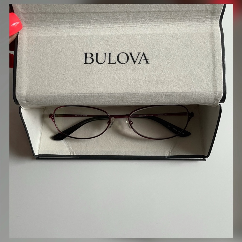 Vintage Bulova Women's Wine Titanium Oval Frame